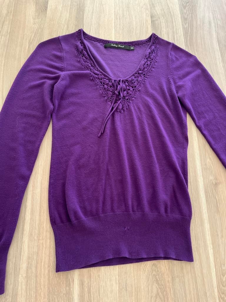 Paarse trui Talking French XS, Kleding | Dames, Ophalen of Verzenden, Gedragen, Maat 36 (S), Paars