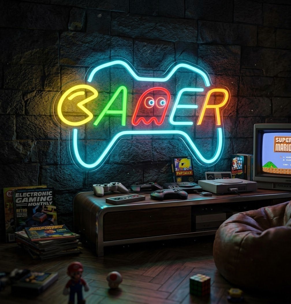 Neon Gaming LED-verlichte borden — speelkamer, Ophalen of Verzenden, Nieuw