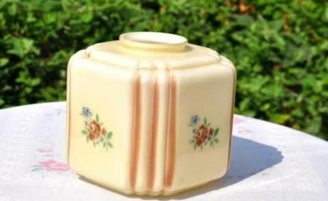§ globe art deco opaline forme cube pour lustre hall, Enlèvement ou Envoi