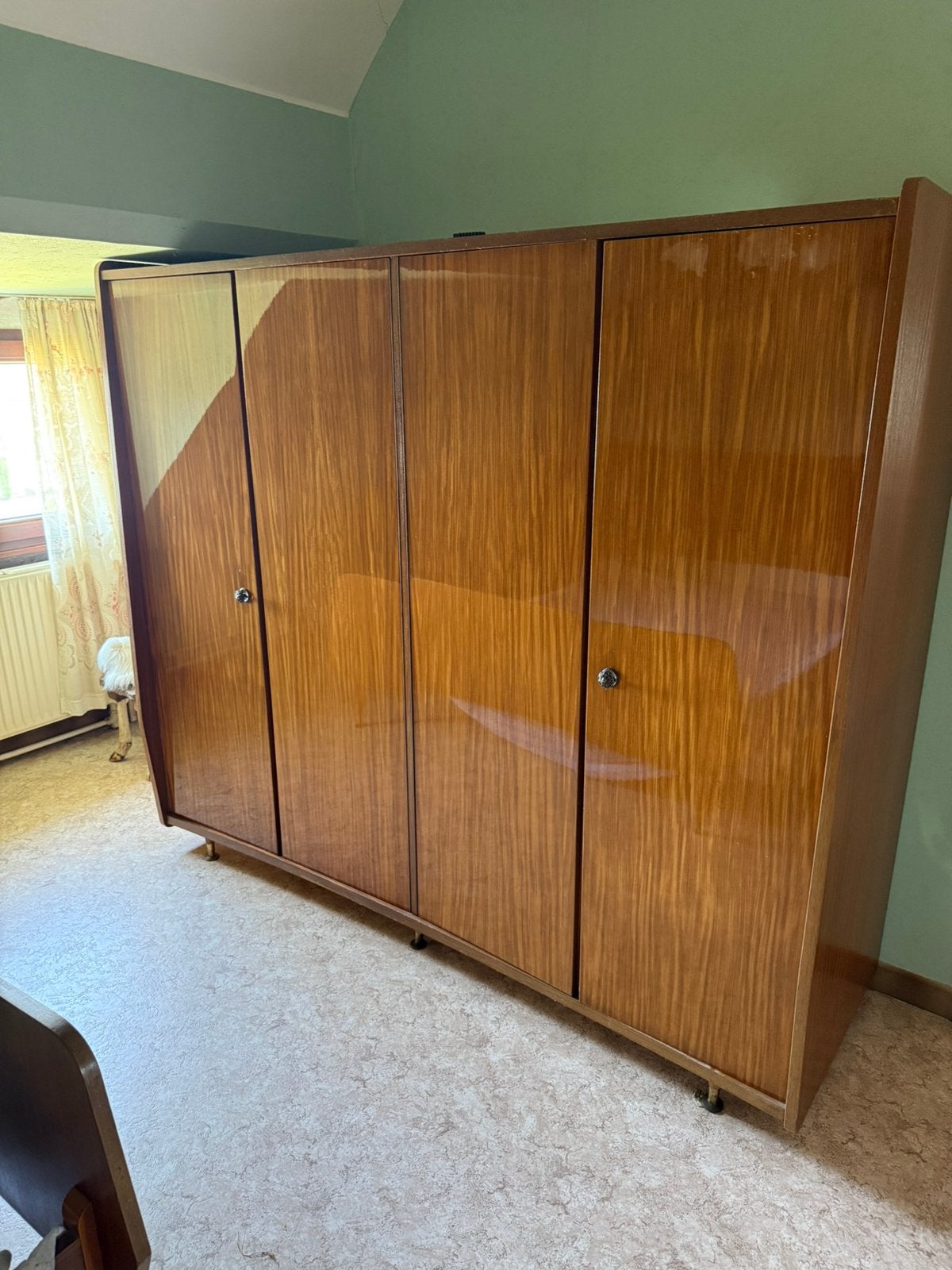 Vintage Slaapkamer (bed + kleerkast + make up kast), Ophalen, Gebruikt