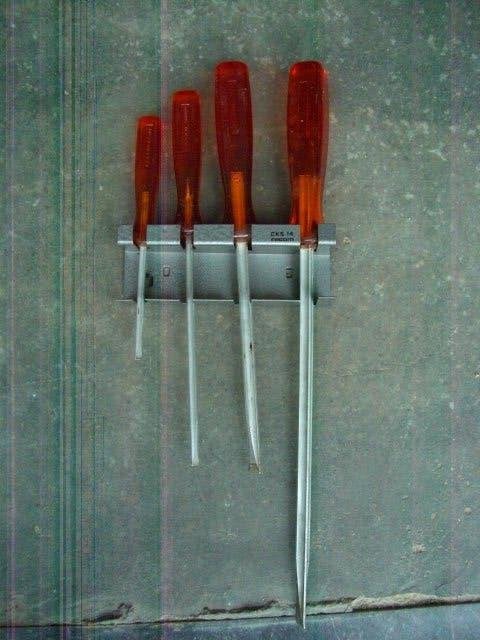4 Tournevis Plat Facom + support, Bricolage & Construction, Enlèvement, Utilisé, Tournevis, Facom