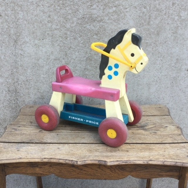 Vintage looppaardje FISHER PRICE, Verzamelen, Ophalen, Gebruikt