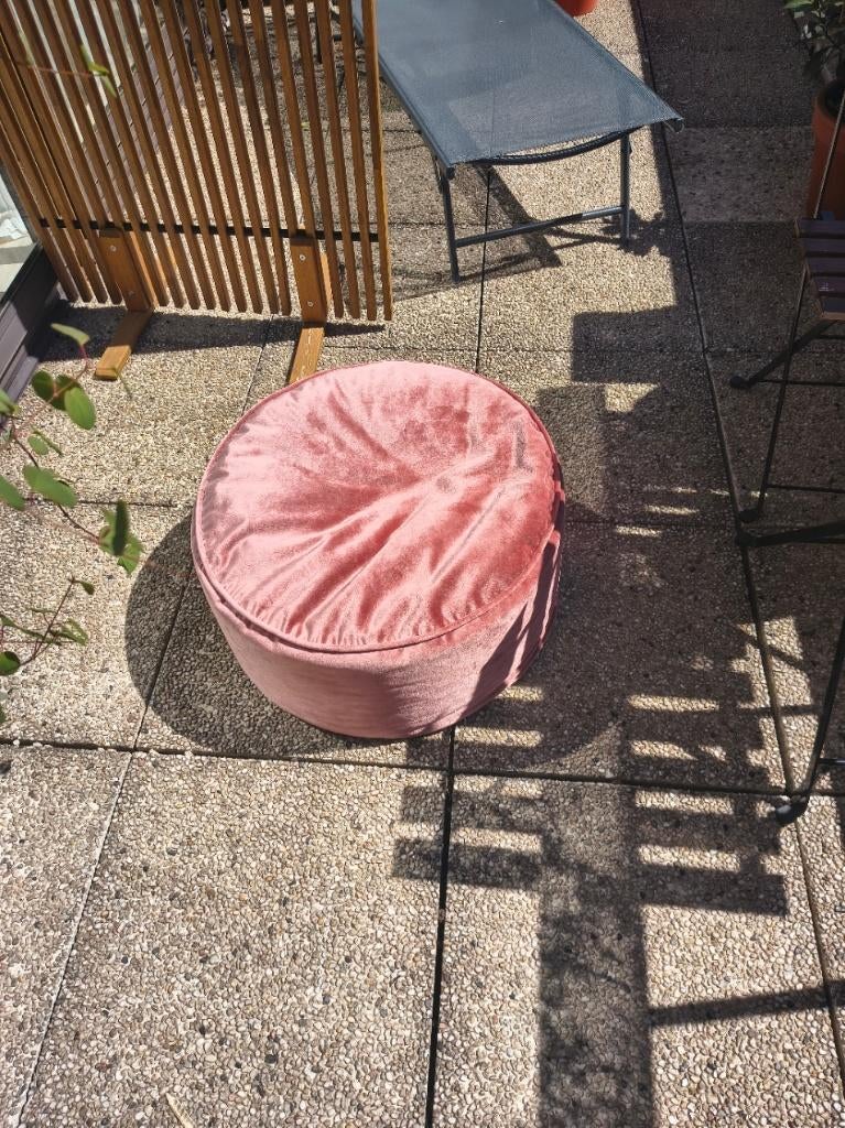 Pouf rond(billes de polystyrène)SKLUM, Maison & Meubles, Sièges-poires, Comme neuf, Pouf, Rose, Enlèvement