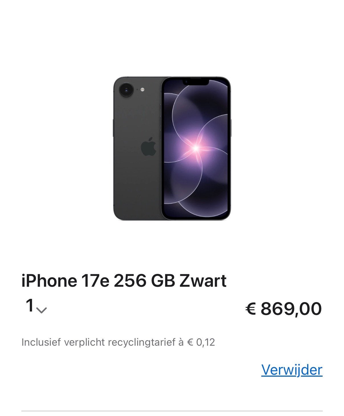 Iphone 17e 256 GB Zwart - ongeopend, Telecommunicatie, 256 GB, Ophalen of Verzenden, Nieuw, Zwart