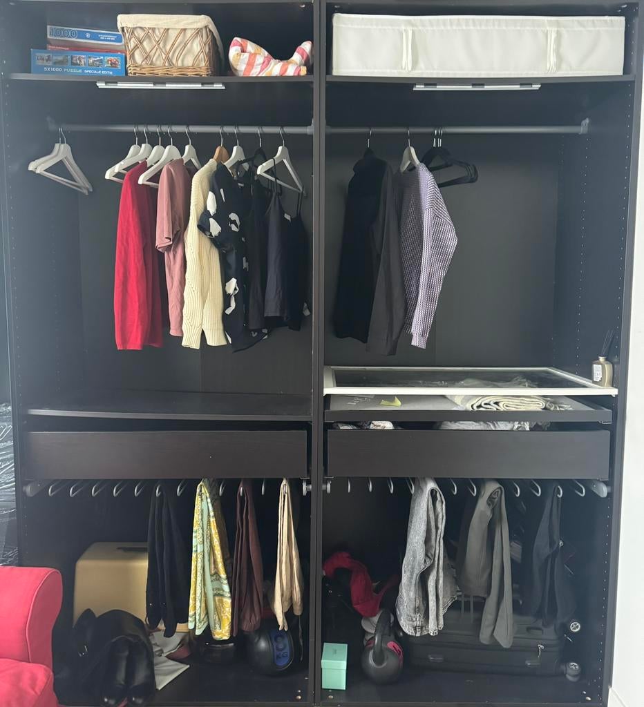 Ikea pax kast - 4 delen (B: 3*1m + 0,9m; H: 2,30m; D: 58 cm), Ophalen, Gebruikt, 50 tot 100 cm, 50 tot 75 cm