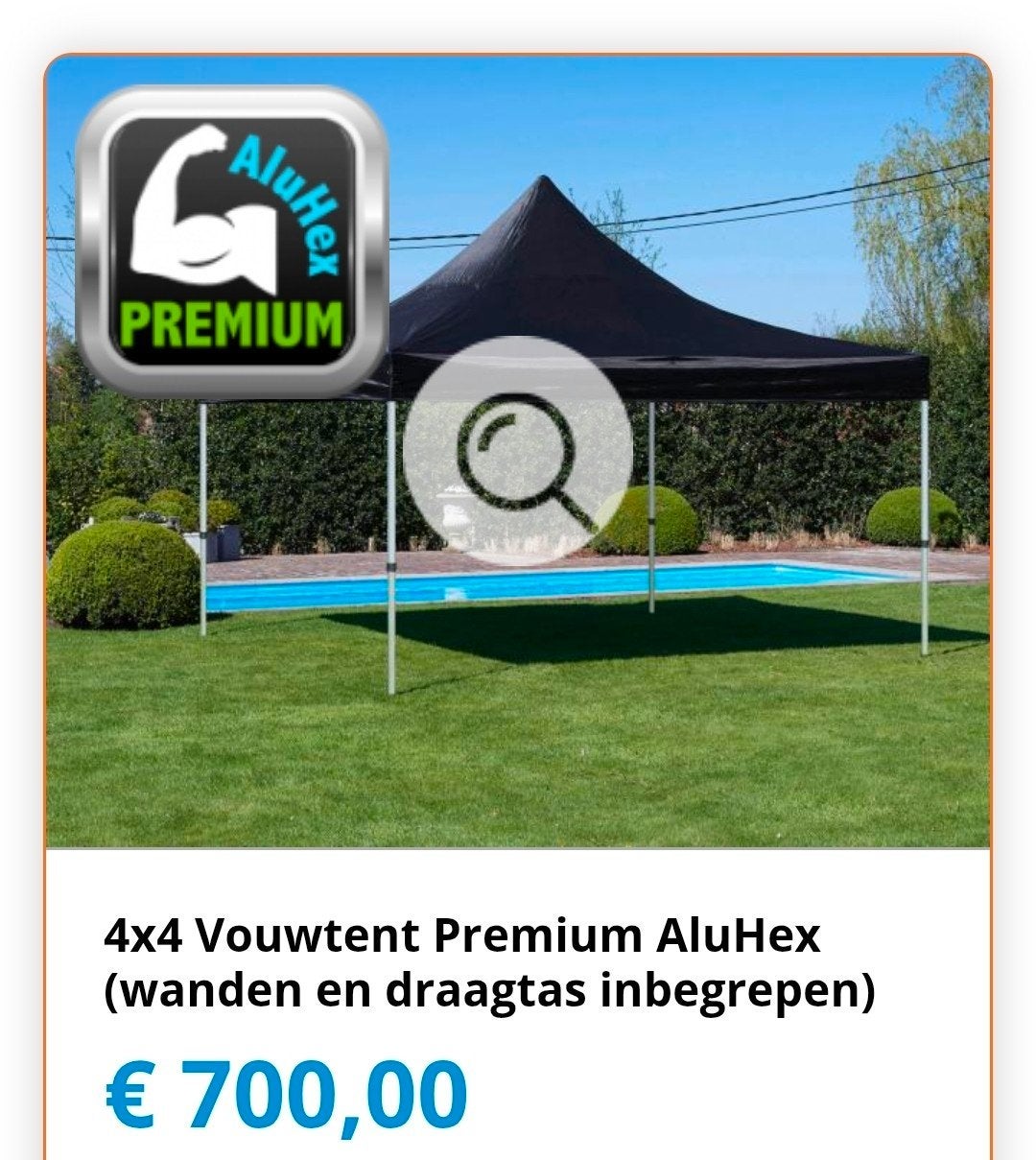 4x4 vouwtent, zandkleur (beige), Tuin en Terras, Ophalen, Opvouwbaar, Overige typen, Zo goed als nieuw