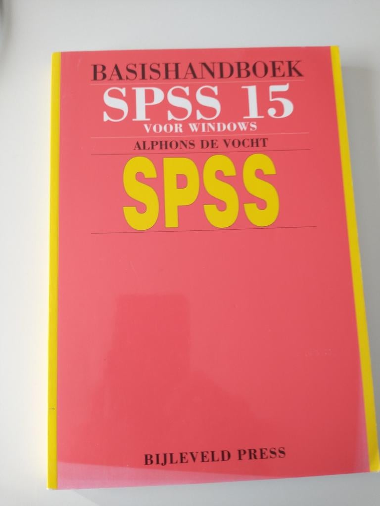 A. de Vocht - Basishandboek SPSS 15, Livres, Informatique & Ordinateur, Enlèvement ou Envoi