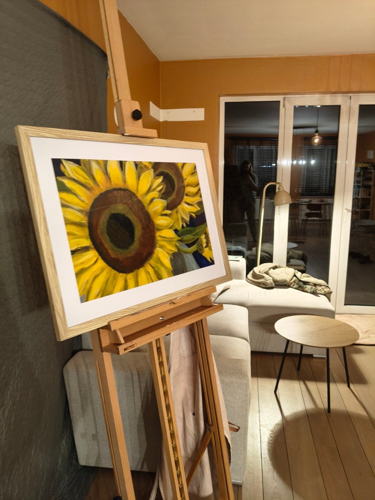 Zonnebloemen - T.Elliott (incl. Kader), Antiquités & Art, Art | Peinture | Classique, Peinture acrylique, Enlèvement, Fleurs, Peint à la main