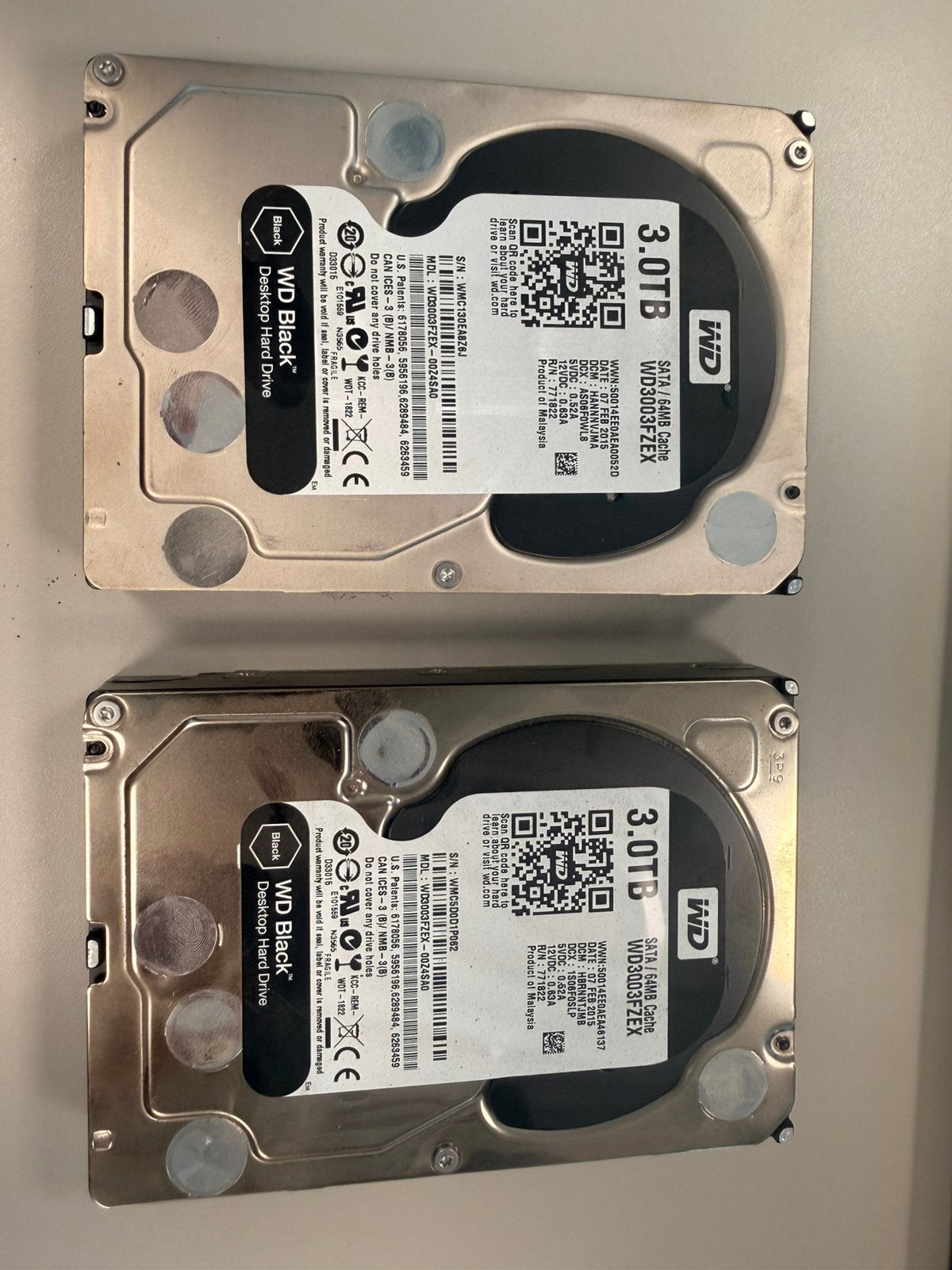 2x 3Tb WD Black, Computers en Software, Harde schijven, Ophalen, Zo goed als nieuw, HDD