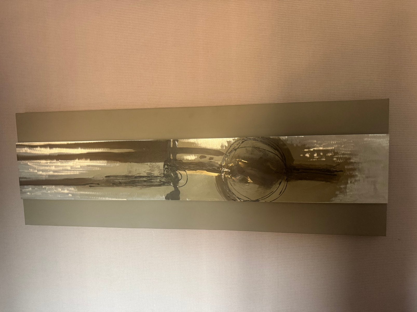 Grote moderne abstracte wanddecoratie – goud,zilver en zwart, Antiek en Kunst, Ophalen
