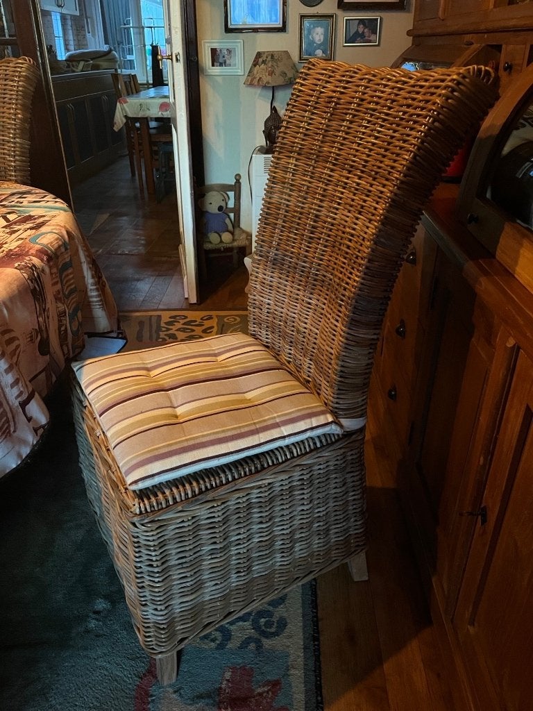 6 chaises en osier, Osier ou Rotin, Comme neuf, Enlèvement, Cinq, Six Chaises ou plus