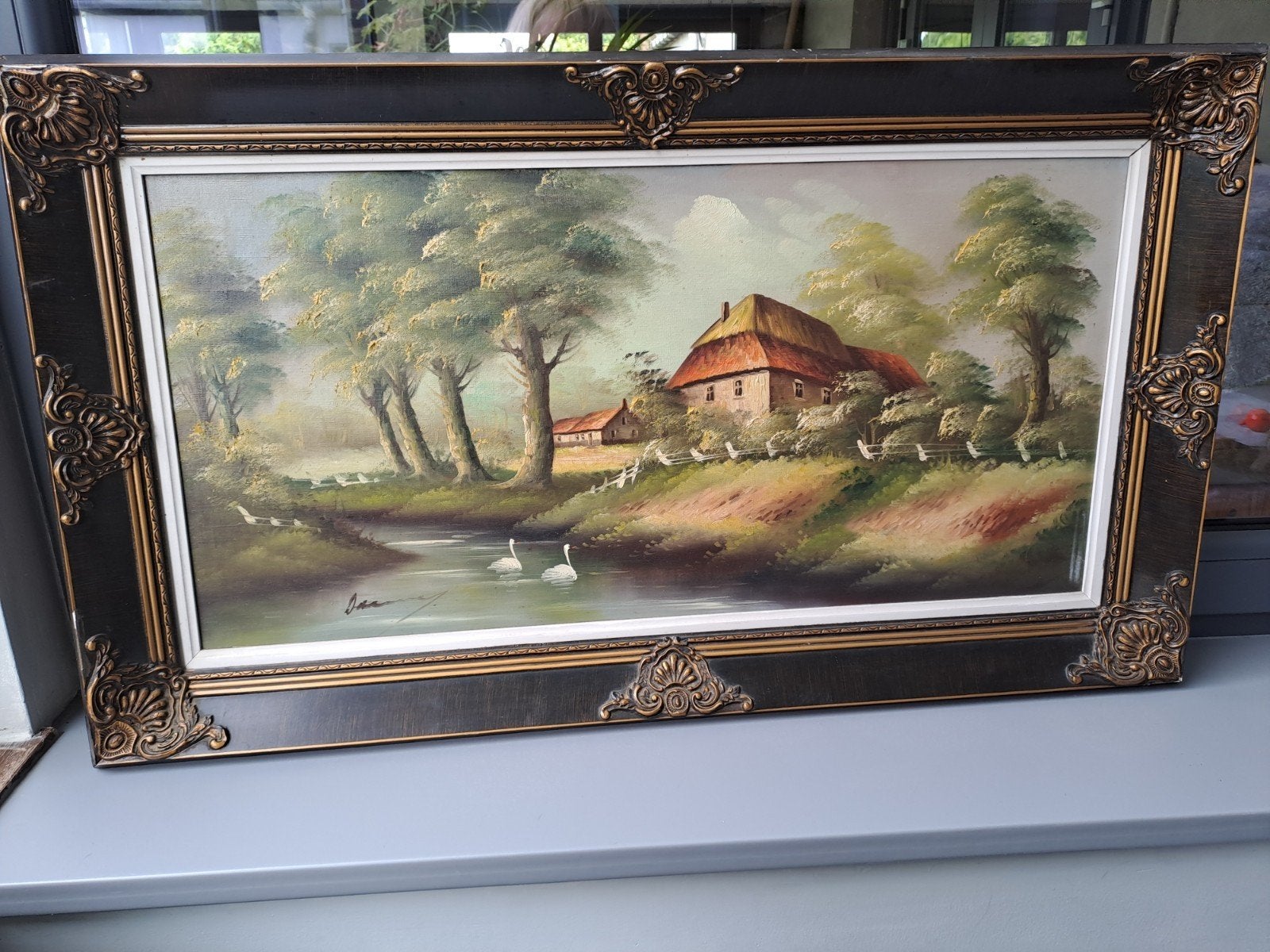 Grand tableau ,peinture à l huile, Ophalen, Doek
