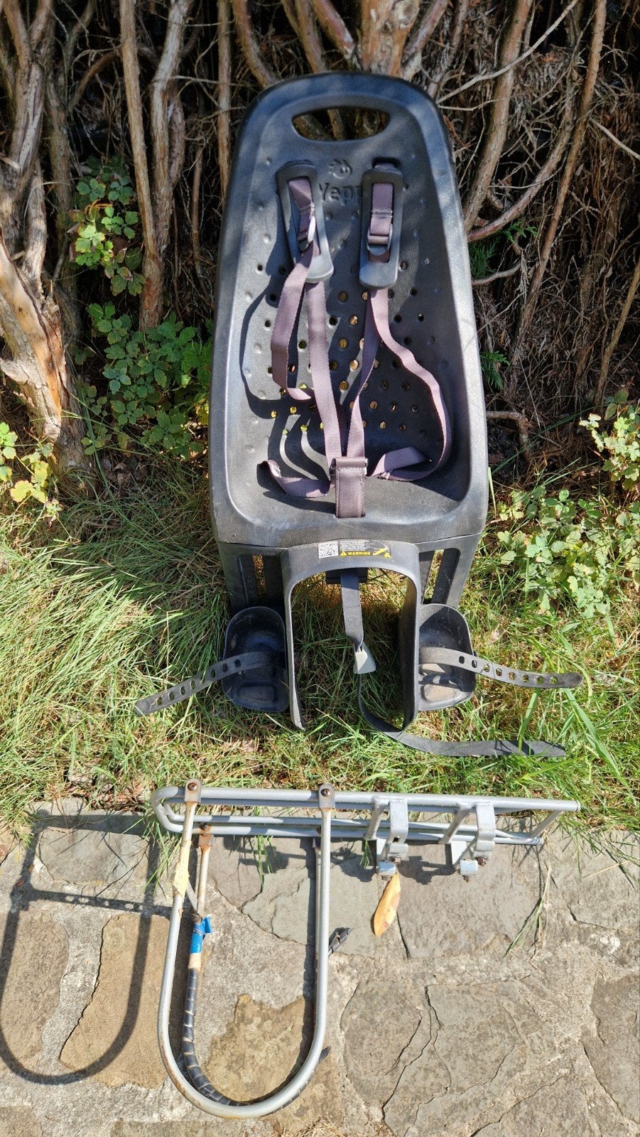 Yepp fietsstoel met bagagedrager verlangstuk, Ophalen, Achterzitje, Yepp, Gebruikt