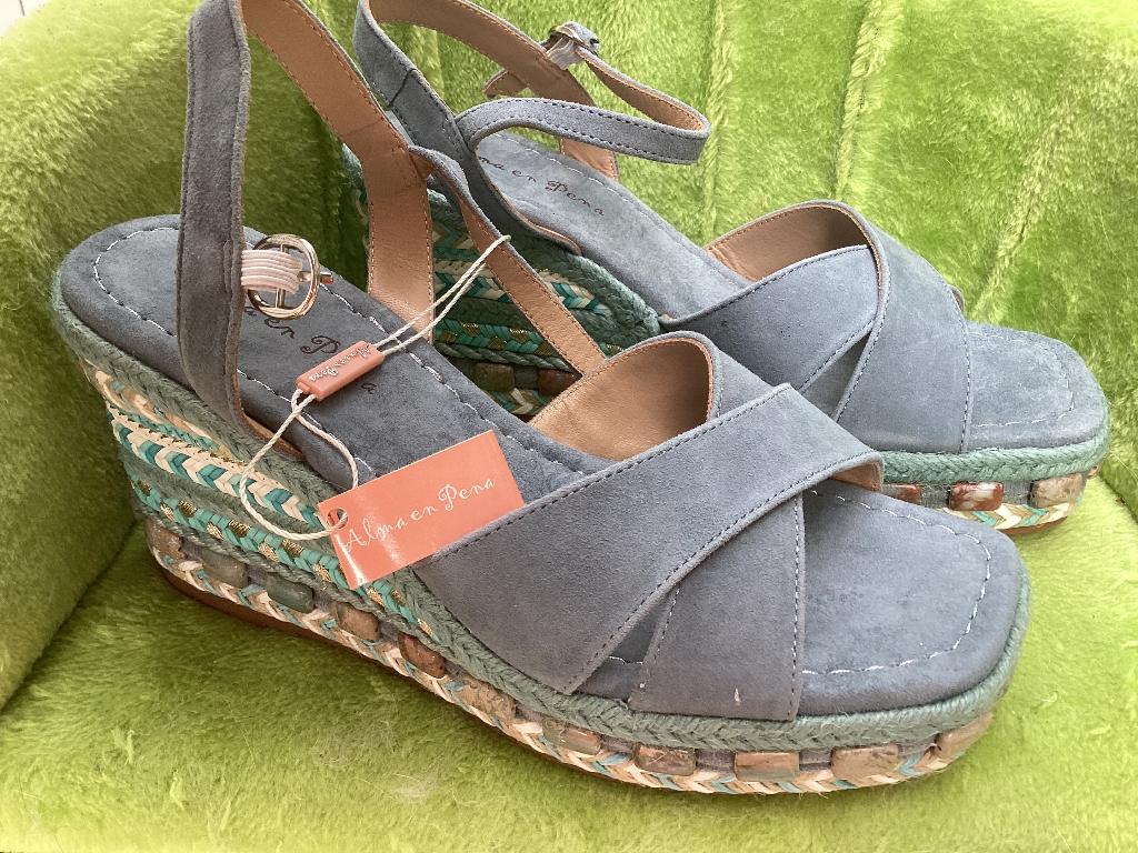 Blauwe sandalen Alma en Pena maat 39, Kleding | Dames, ANDERE, Blauw, Zo goed als nieuw, Sandalen of Muiltjes