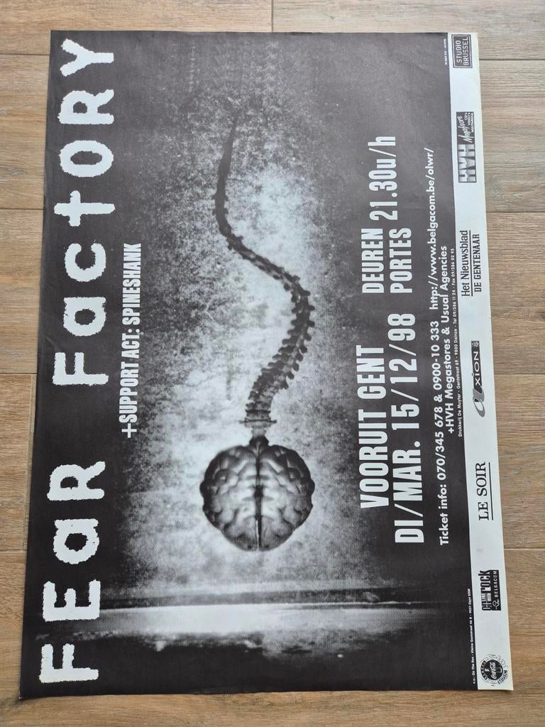 Affiche de concert Fear Factory 1998 Gand, Enlèvement ou Envoi, Comme neuf, Musique