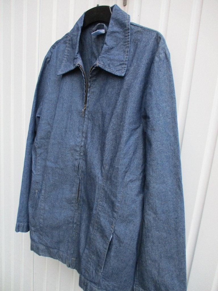 Blauw jeans hemd / vest met rits M&S maat 46, Blauw, Blouse of Tuniek, Nieuw, Ophalen of Verzenden