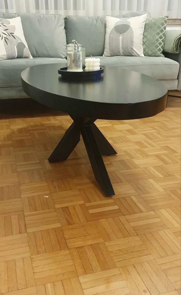 Table basse ovale noir, Maison & Meubles, Enlèvement, Ovale