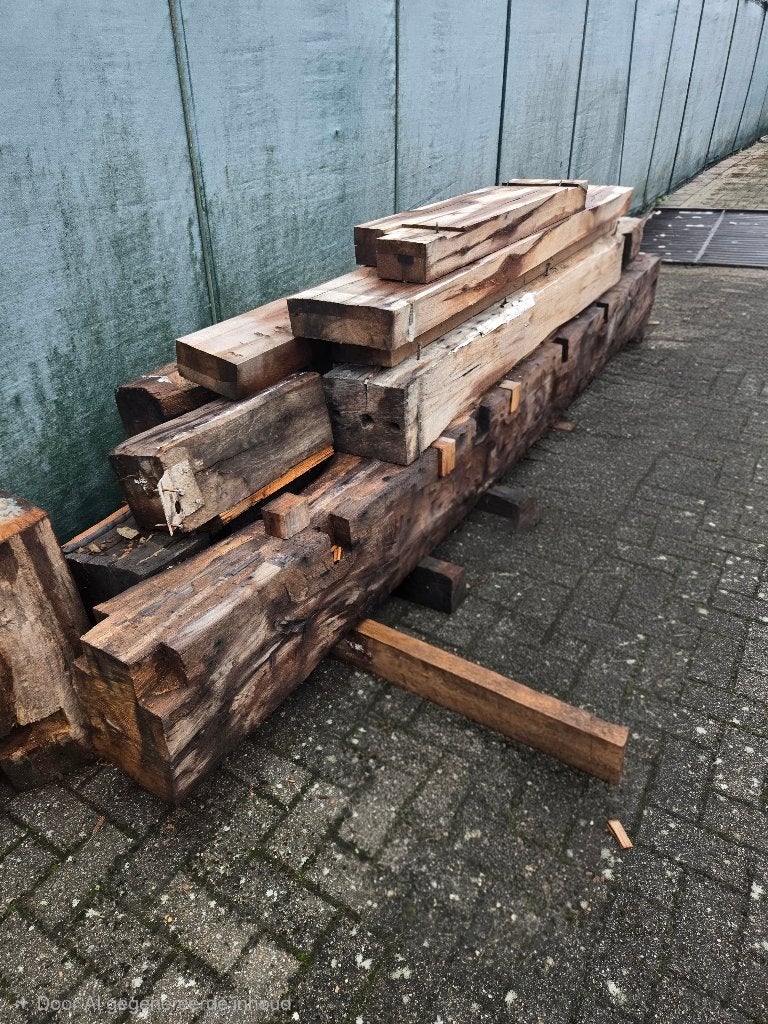 Eiken balken, Ophalen, Gebruikt, Hardhout, 250 cm of meer