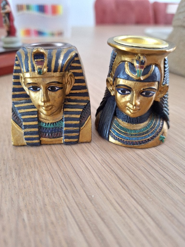 2 Egyptische kaarsenhouders., Ophalen, Zo goed als nieuw, Religie