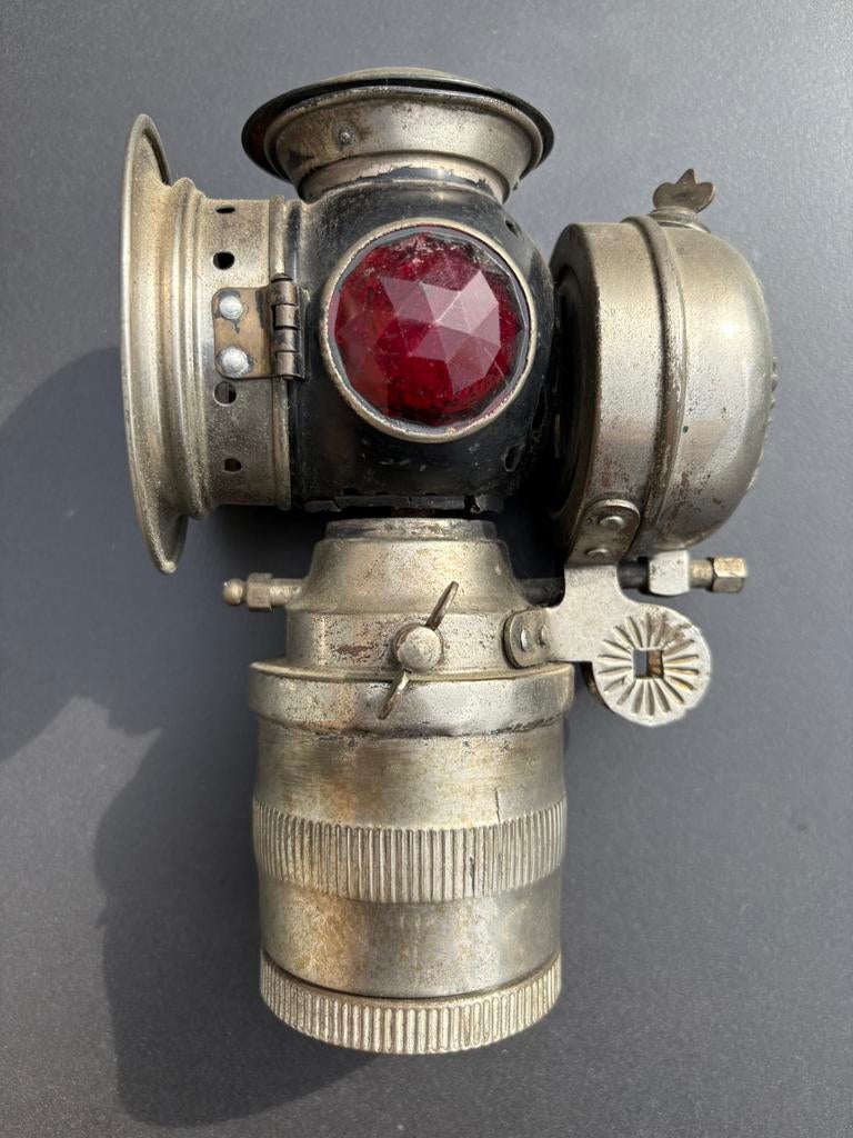 Zeer oude carbure fietslamp. Radsonne 19 /20cm, Antiek en Kunst, Ophalen of Verzenden