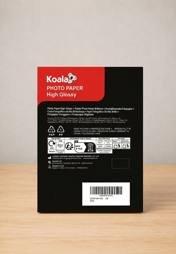 Koala Fotopapier 5R 13x18 cm – 100 vellen – 240 g/m², Audio, Tv en Foto, Fotografie | Fotopapier, 12.7 x 17.8 cm, Nieuw, Glanzend