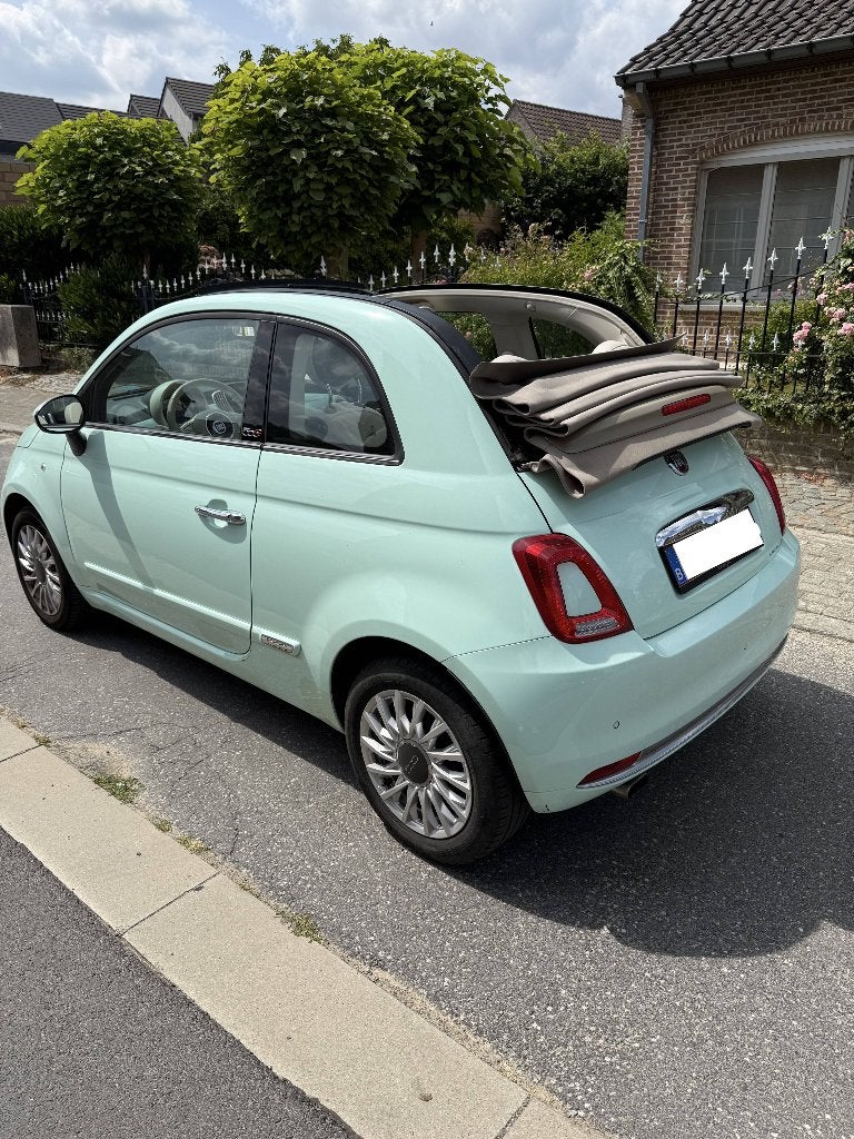 Fiat 500C Cabrio 1.2 Lounge Automaat Muntgroen, Autos, Achat, Cabriolet, Entretenue par le concessionnaire, 2 portes