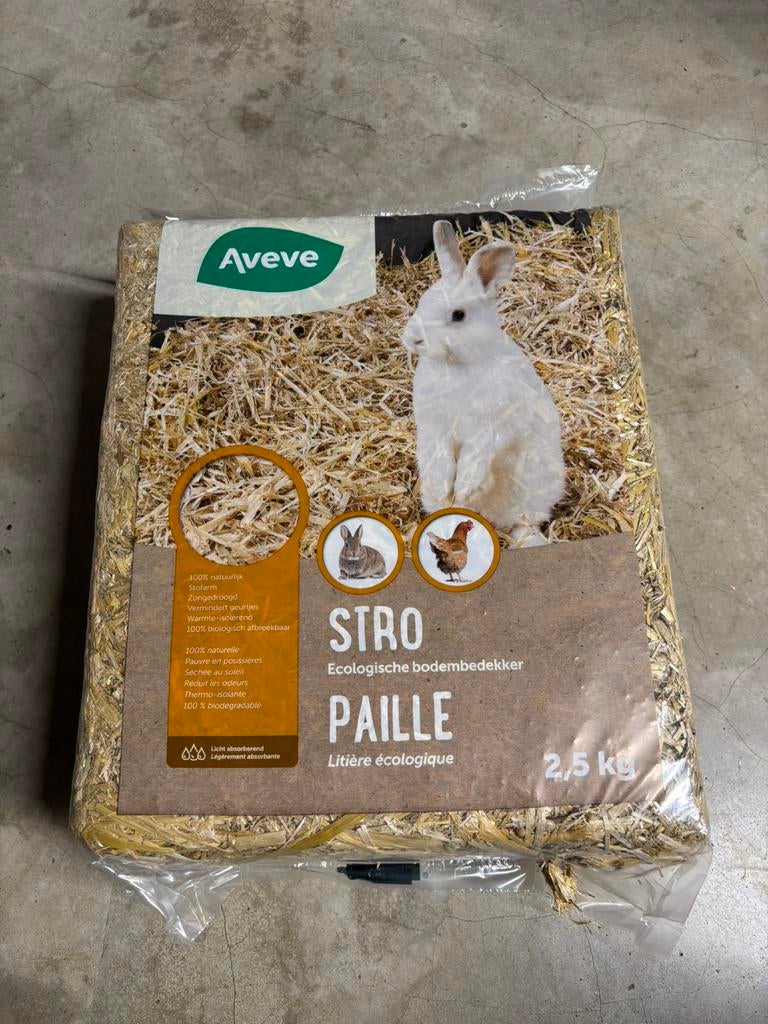 Stro voor konijn of kippenhok 2,5 kg ongeopend, Dieren en Toebehoren, Ophalen, Nieuw