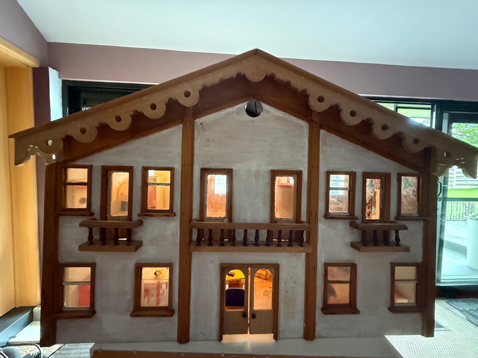 Authentiek antiek houten poppenhuis, Ophalen, Gebruikt, Poppenhuis