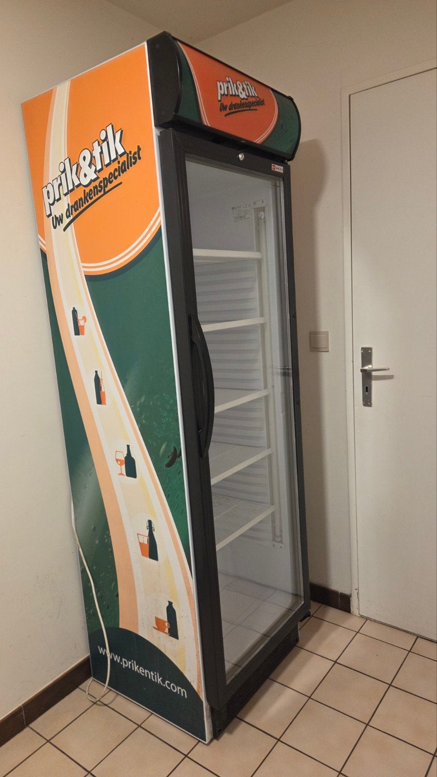 vitrine koelkast glazen deur., Ophalen, 200 liter of meer, 160 cm of meer, 45 tot 60 cm