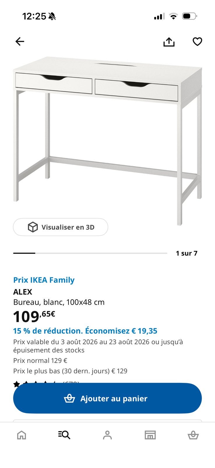Bureau / coiffeuse IKEA blanche., Ophalen, Zo goed als nieuw, IKEA, Wit