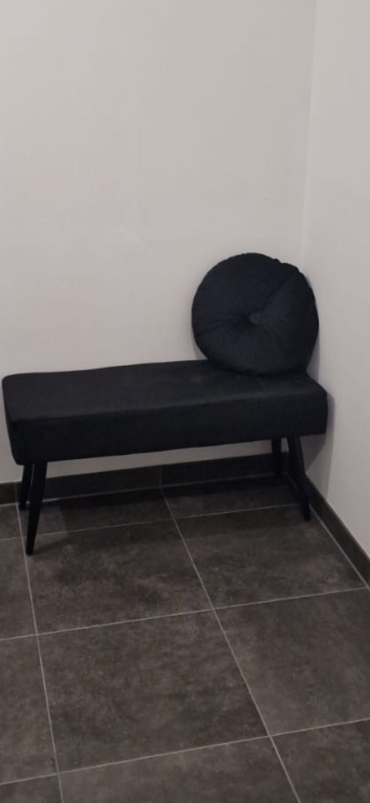 Banc noir avec coussin, Enlèvement, Comme neuf, Noir