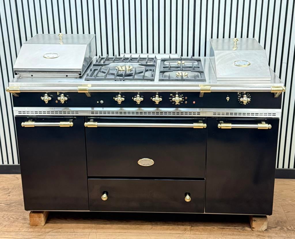 Luxe Lacanche Fornuis 3 pits Gas & Friteuse 150 cm, Elektronische apparatuur, Ovens, Zo goed als nieuw, Vrijstaand, Oven met grill