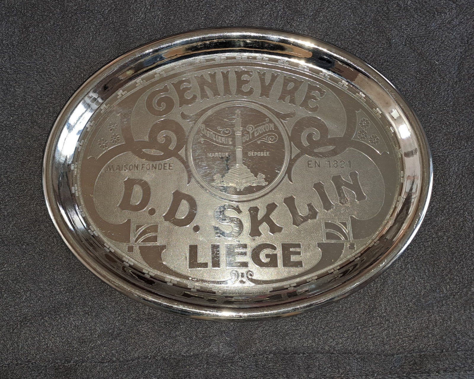plateau metal genievre D.D.Sklin Liège, Collections, Marques & Objets publicitaires, Enlèvement ou Envoi