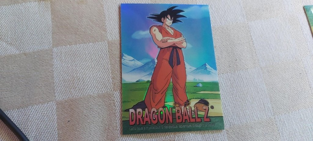 dragonball z kaart reverseholo Goku hands Folded, Hobby en Vrije tijd, Ophalen of Verzenden, Zo goed als nieuw, Losse kaart