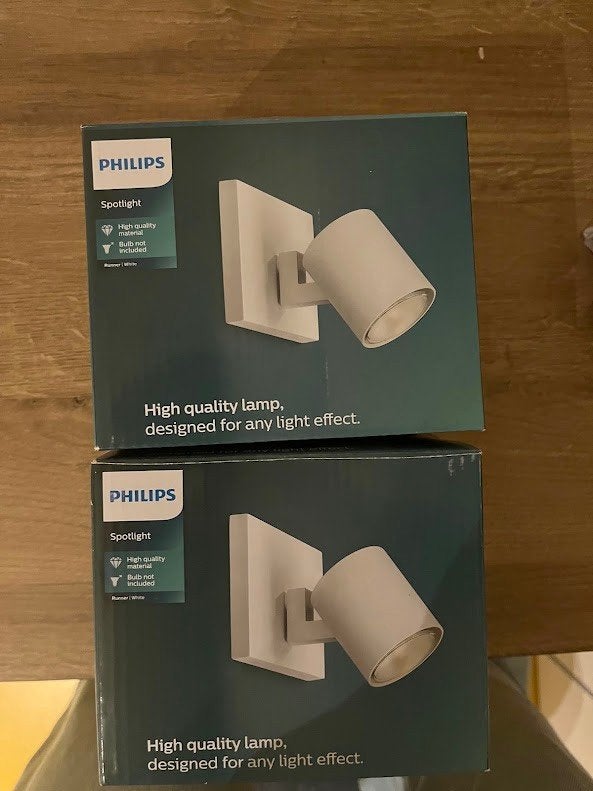 2 Philips Runner (1 lampe, blanc), Neuf, Enlèvement ou Envoi, Métal, Moderne
