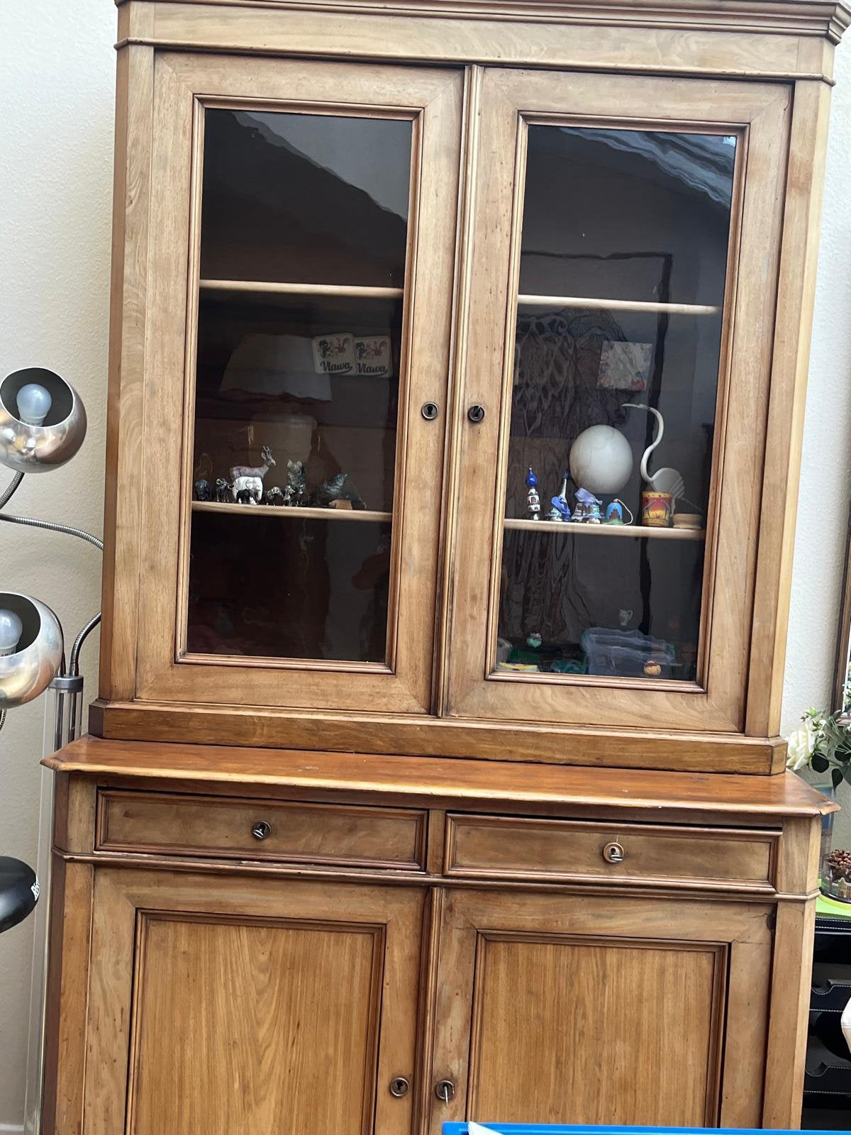 Meuble vitrine et vaisselier en bois separable, Maison & Meubles, Armoires | Buffets, Enlèvement, Utilisé