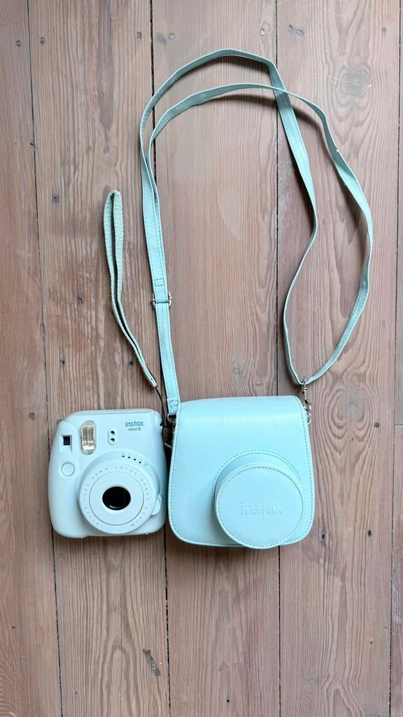 Fujifilm InstaMini8 polaroid camera babyblauw incl draagtas, Ophalen, Zo goed als nieuw