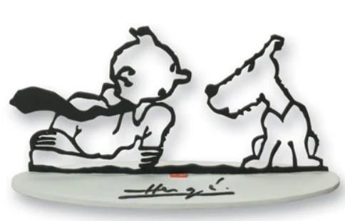Hommage à Hergé. Sculpture, Collections, Personnages de BD, Enlèvement ou Envoi, Tintin, Neuf, Statue ou Figurine