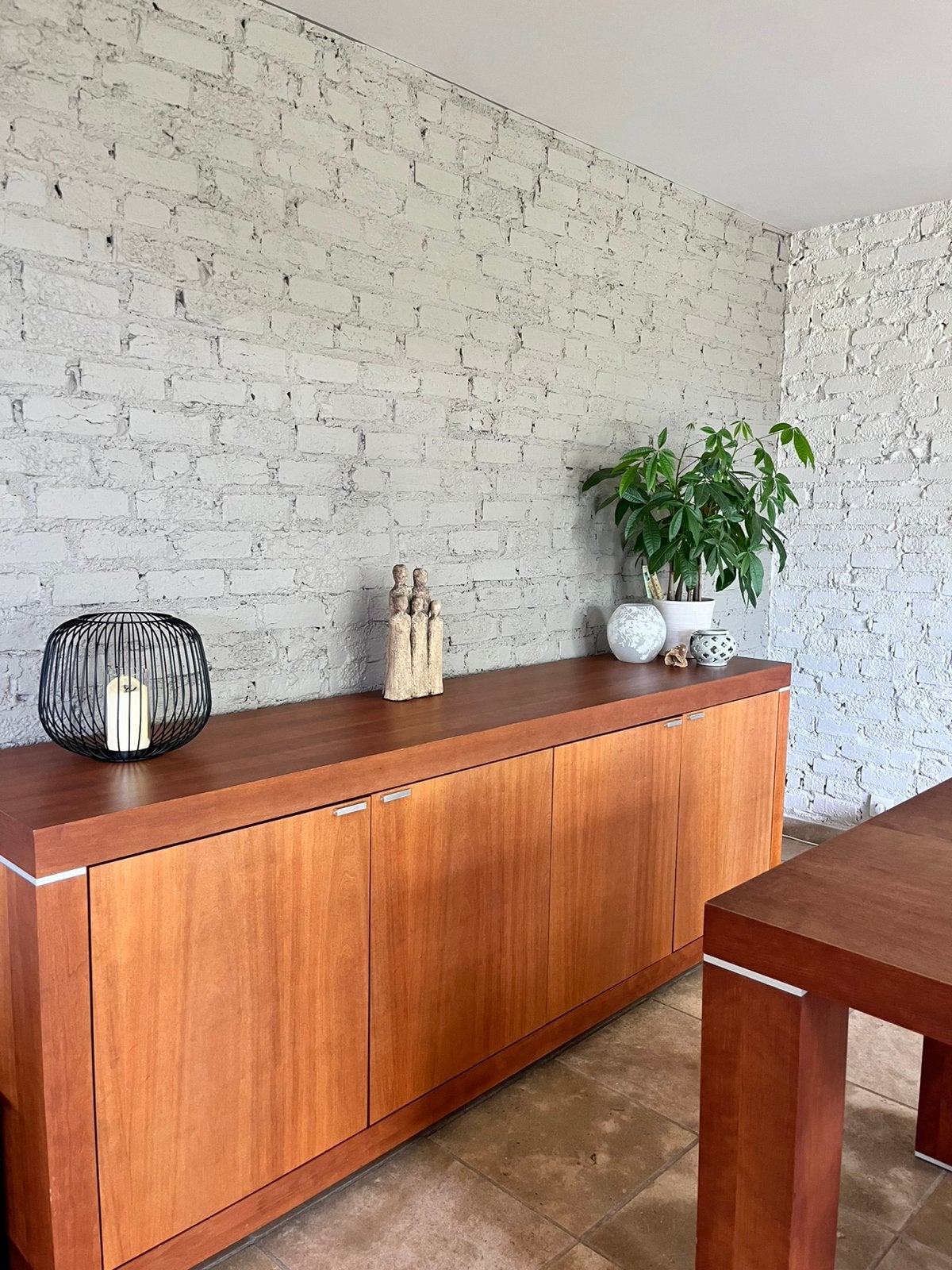 Dressoir kersenhout en bijhorende eettafel, Ophalen, Strak, 200 cm of meer, Kersenhout