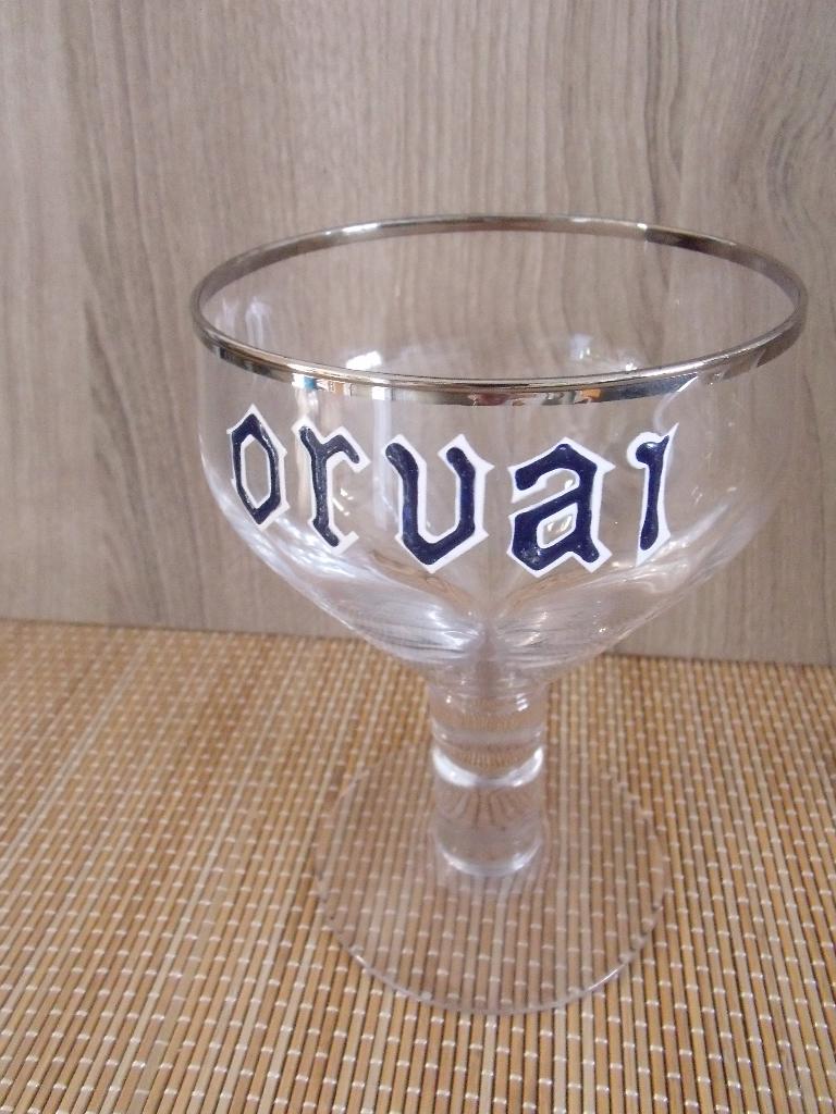 verre à bière ORVAL  émaillé, Collections, Enlèvement, Comme neuf, Verre ou Verres, Autres marques