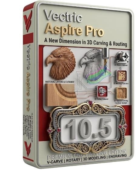 Vectric Aspire Pro - CNC-frees CAD/CAM en 3D-snijwerk, Informatique & Logiciels, Enlèvement, Neuf, Windows