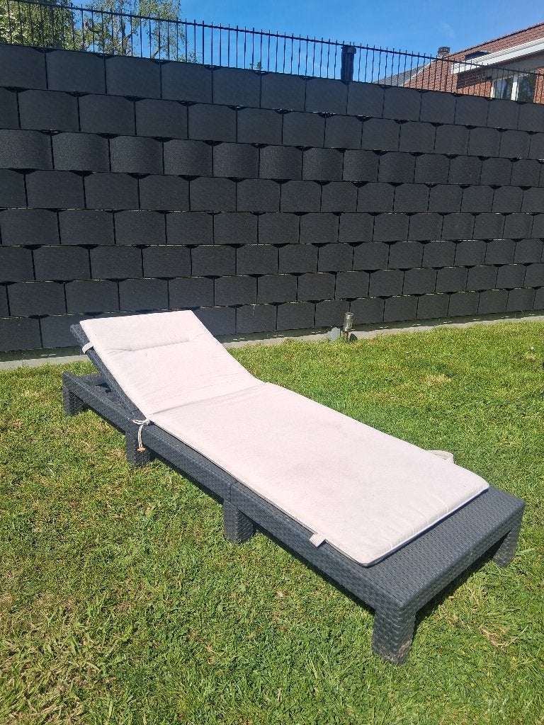 Ligbed met verstelbare hoofdsteun en kussen Allibert, Jardin & Terrasse, Chaises longues, Enlèvement, Comme neuf, Synthétique