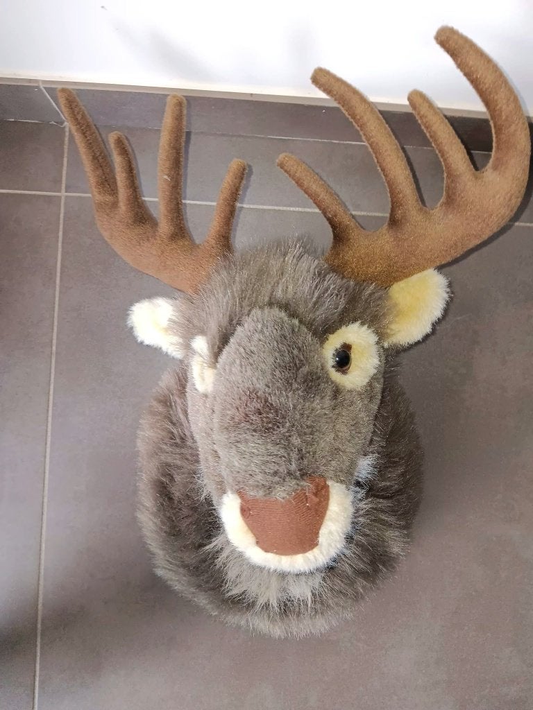 hertenhoofd als wanddecoratie, 30 cm, Gebruikt, Textiel, Decoratieobject