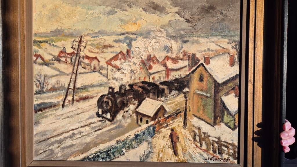 Schilderij Jo Bossuyt, Antiek en Kunst, Ophalen
