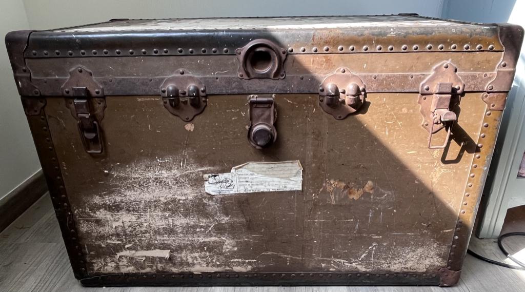Mooie authentieke antieke / vintage reiskoffer., Huis en Inrichting, Woonaccessoires | Kisten, Ophalen, Gebruikt