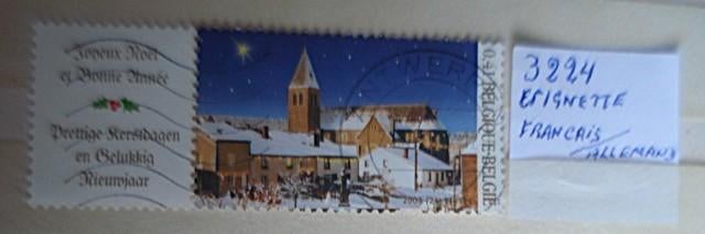 België 3224 (O), Kerst, Verzenden, Frankeerzegel, Zonder envelop