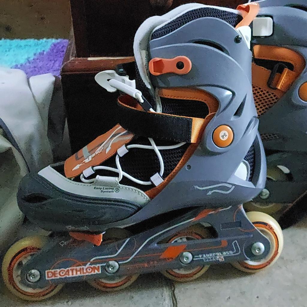 Skeelers Decathlon grijs/oranje, Sport en Fitness, Skeelers, Ophalen, Verstelbaar