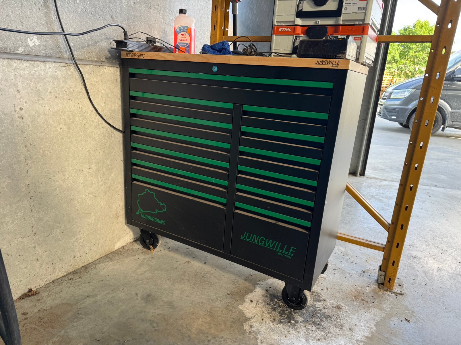 Jungwille gereedschap wagen 9 lades - 248st matteriaal, Doe-het-zelf en Bouw, Gereedschapskisten, Ophalen, Gevuld, Nieuw
