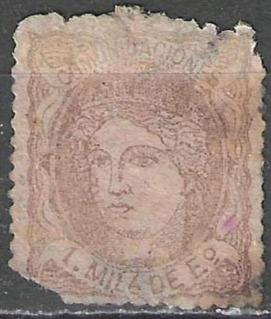 Spanje 1870 - Yvert 102 - Allegorische figuur. (ST), Verzenden, Gestempeld