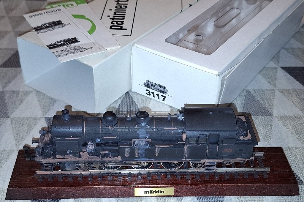 Märklin HO 3117 stoomlocomotief van de SNCF geweatherd, Locomotief, Ophalen of Verzenden, Zo goed als nieuw, Analoog
